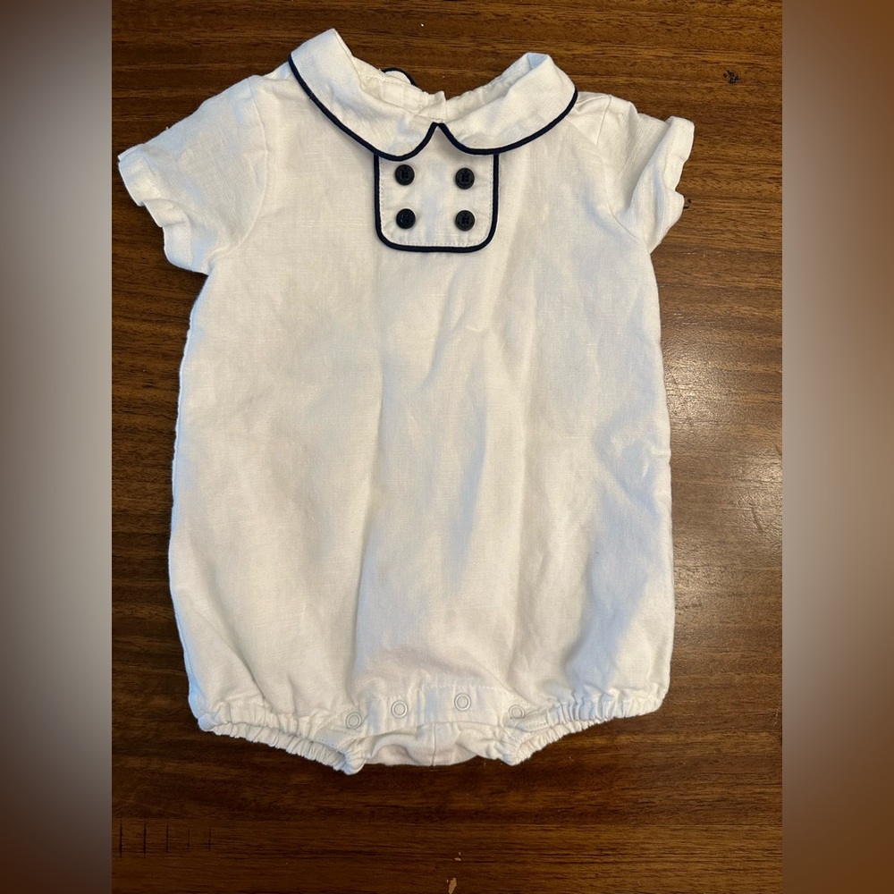 Janie and Jack Linen Collard One Piece 3m - 6m
